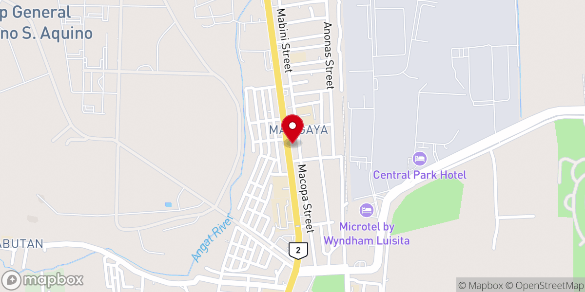 Map showing location of Maligaya Trinity Baptist Church