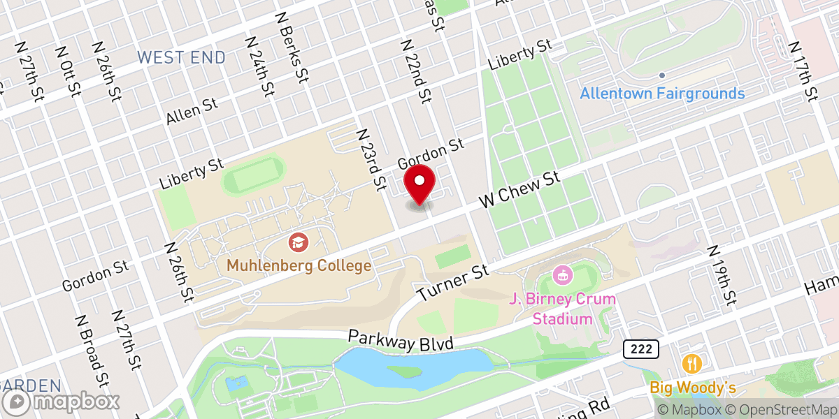 Map showing location of Congregation Keneseth Israel