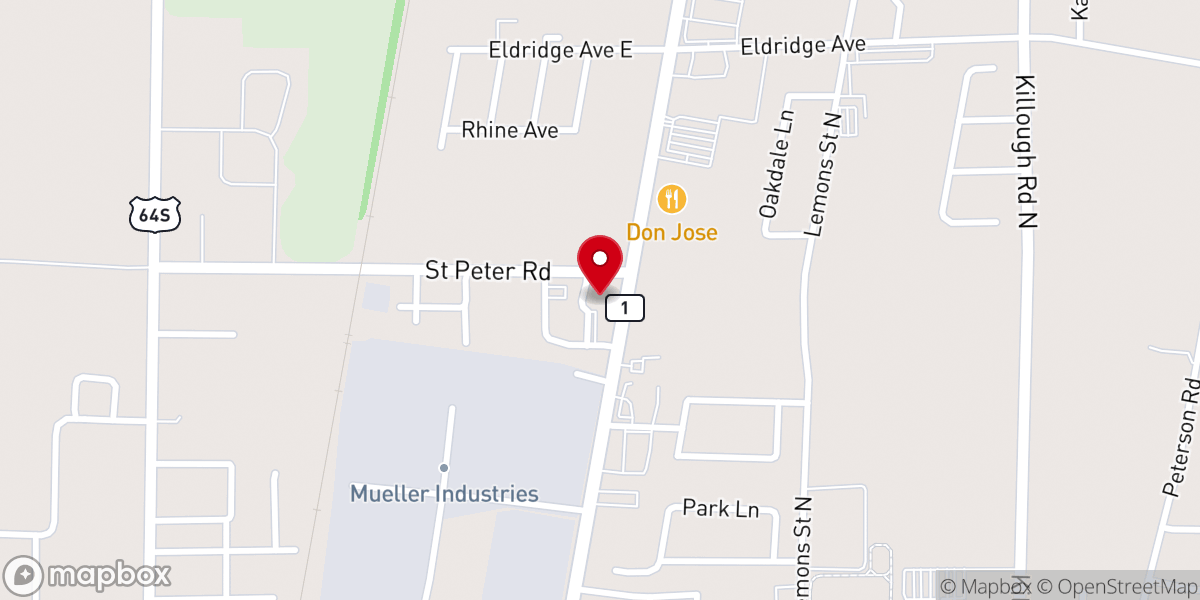 Map showing location of Saint Peter Catholic Church