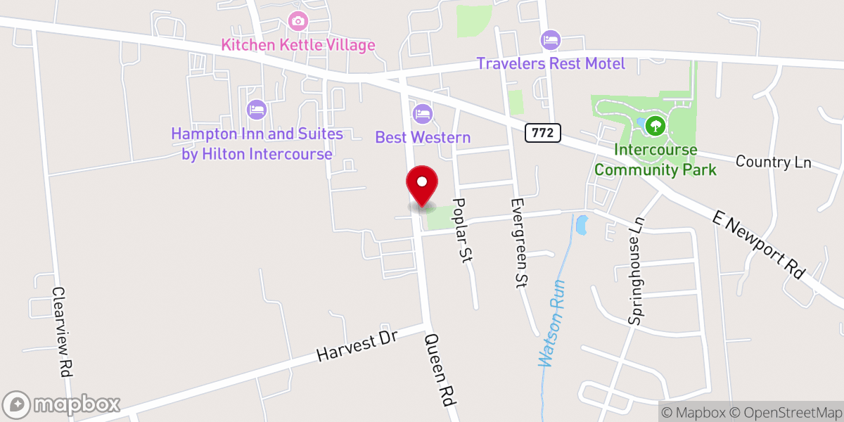 Map showing location of Intercourse Um Church