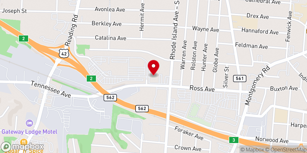 Map showing location of Corinthian Baptist Church