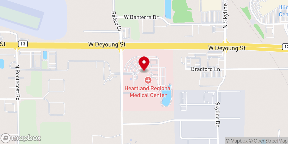 Map showing location of Deaconess Illinois Medical Center