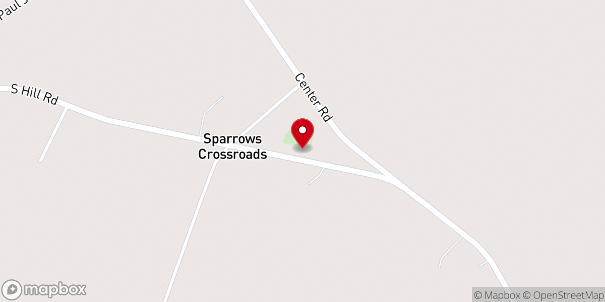 Map showing location of Sparrow Swamp Baptist Church