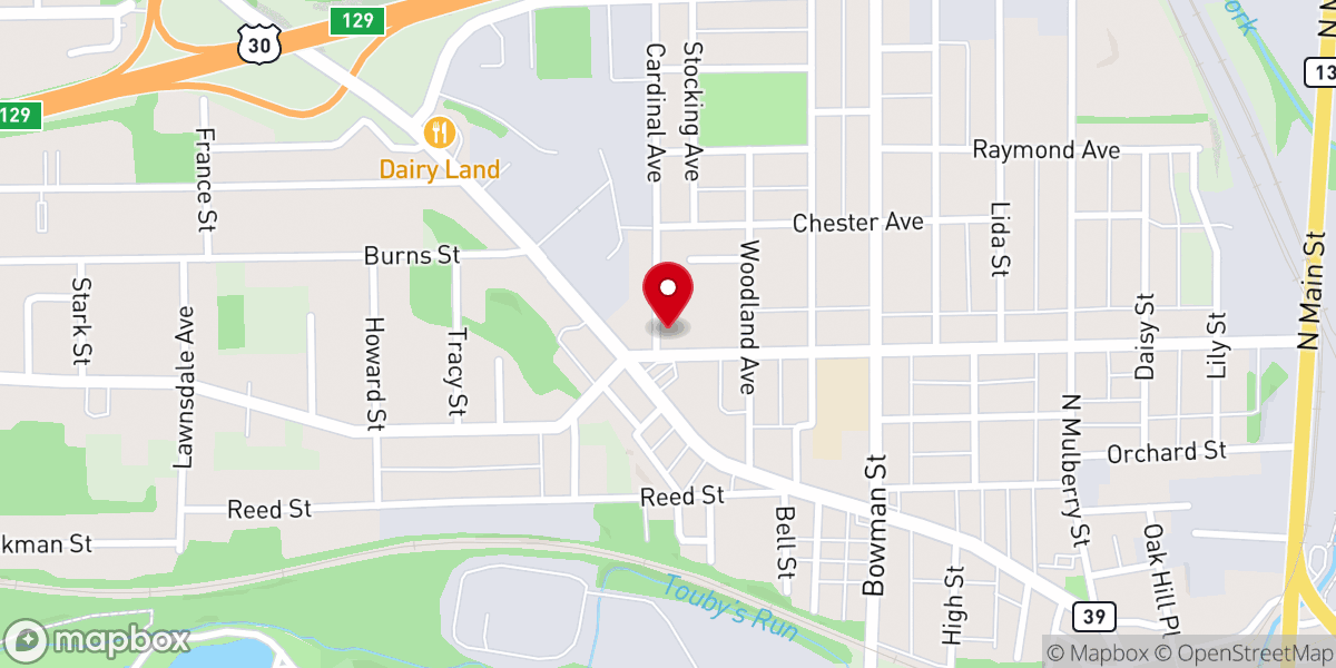 Map showing location of Pilgrim Tabernacle