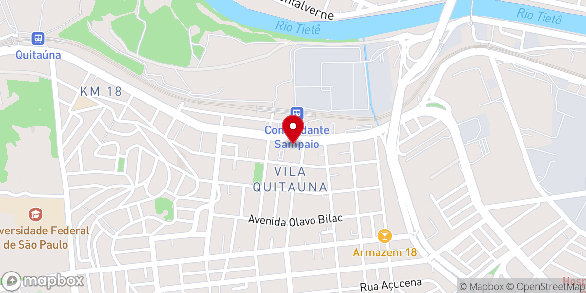 Map showing location of Igreja Batista Atitude Osasco