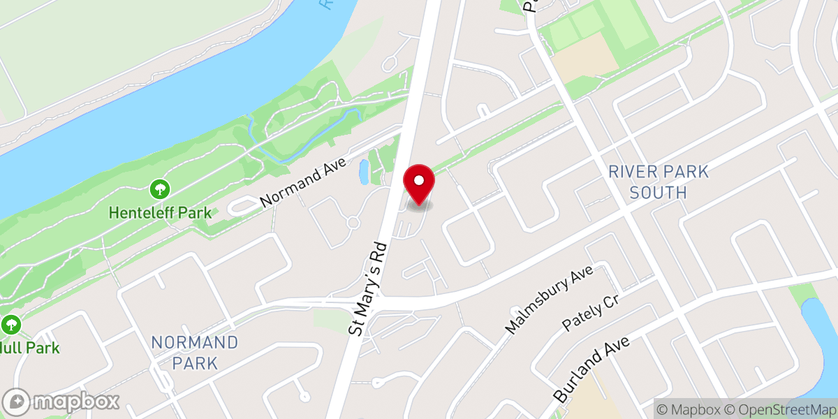 Map showing location of St Vital EMC