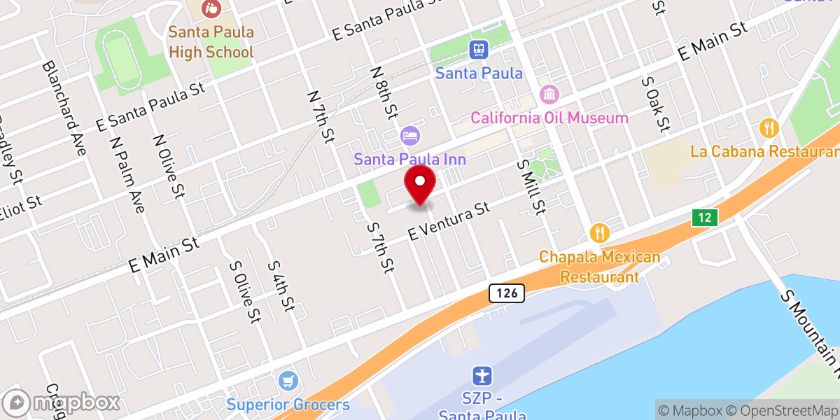Map showing location of Funeraria del Angel Santa Paula