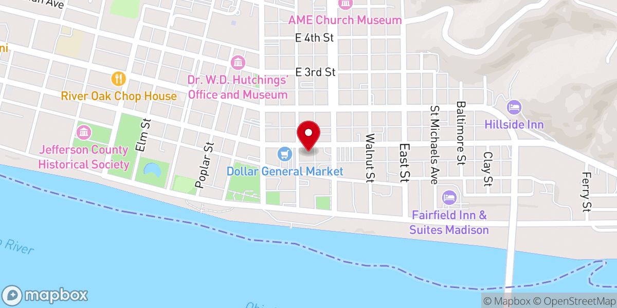 Map showing location of Thomas Family Winery