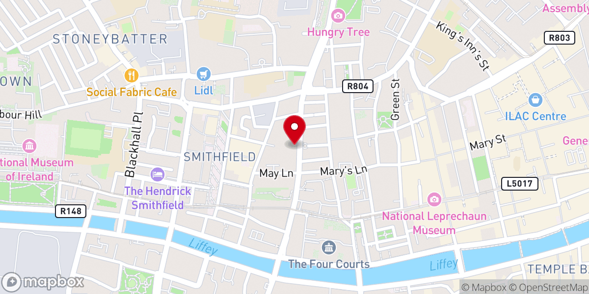 Map showing location of Capuchin Friary