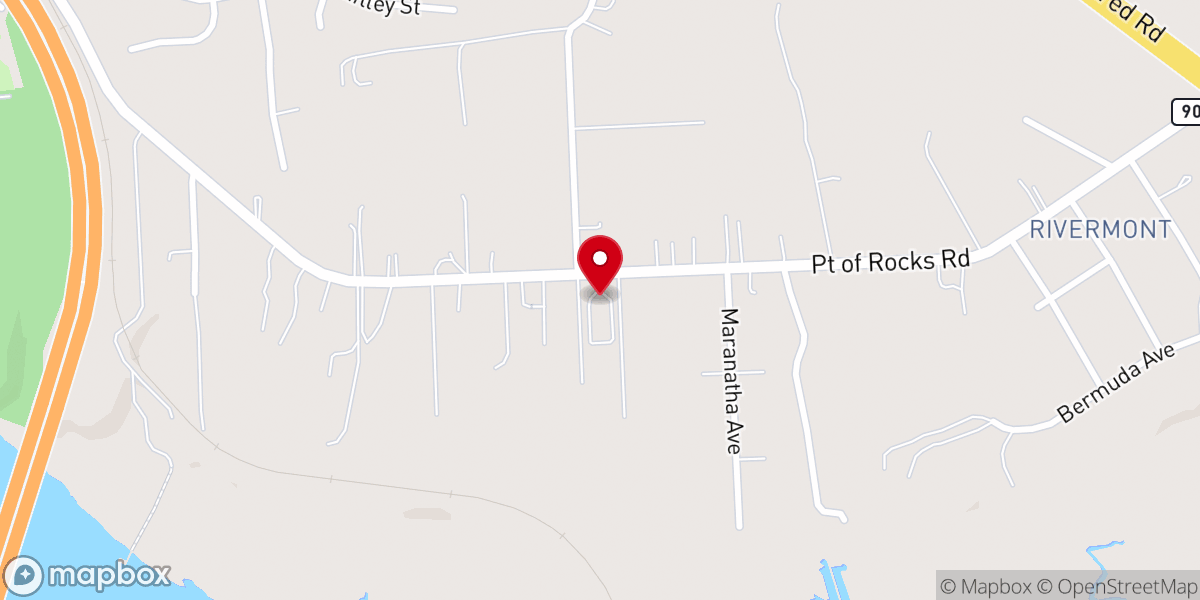 Map showing location of Rehoboth Worship Center