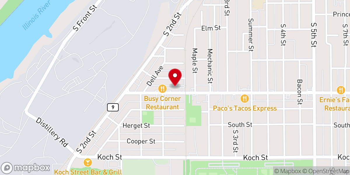 Map showing location of The Salvation Army 360 Life Center of Pekin