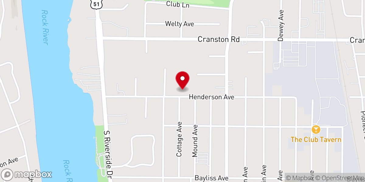 Map showing location of Henderson Avenue United Methodist Church