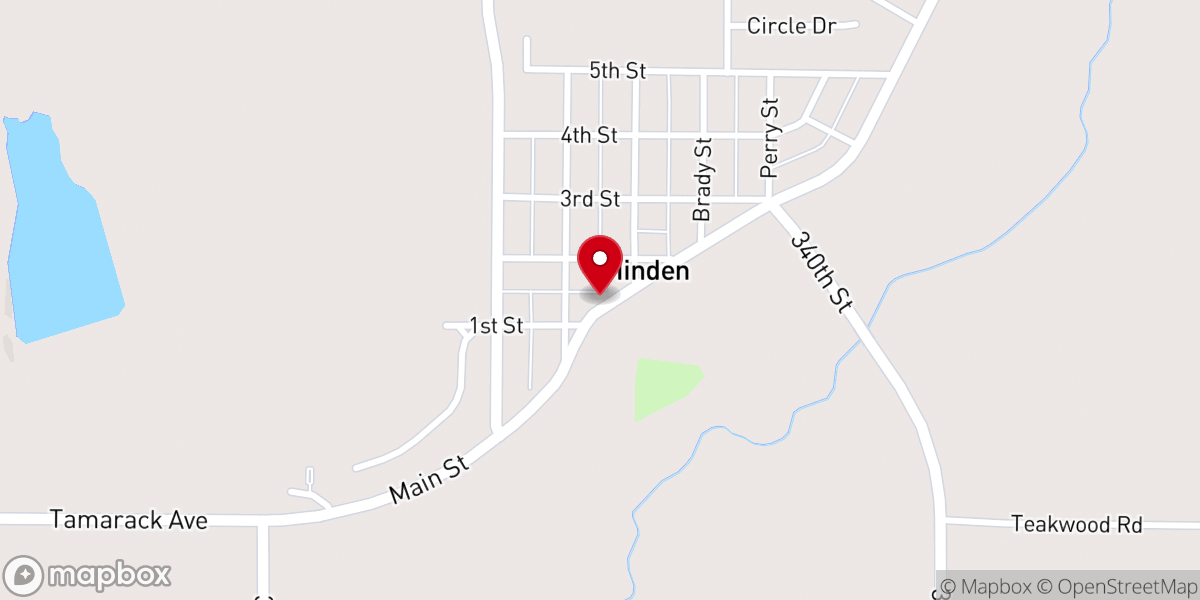 Map showing location of Minden City Hall