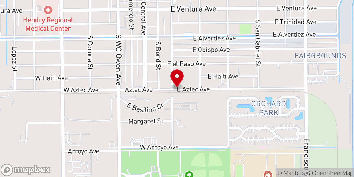 Map showing location of IGLESIA PENTECOSTAL DE CLEWISTON, FLORIDA