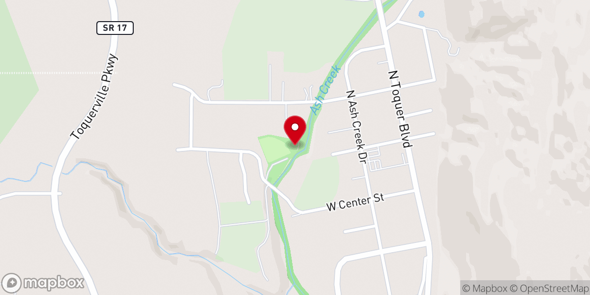 Map showing location of Toquerville pickleball courts