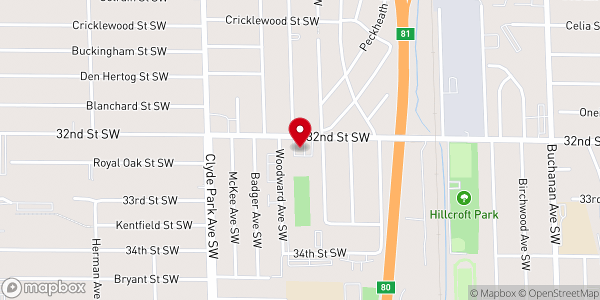 Map showing location of Grace Church - Grand Rapids