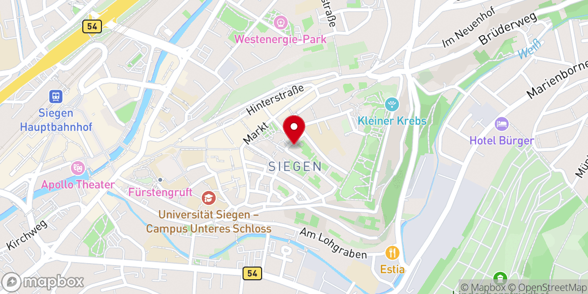 Map showing location of Gemeindebüro Ev. Lukas-Kirchengemeinde-Siegen