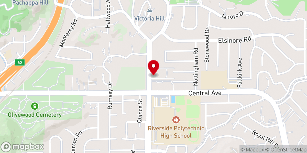 Map showing location of Mt. Rubidoux SDA Church