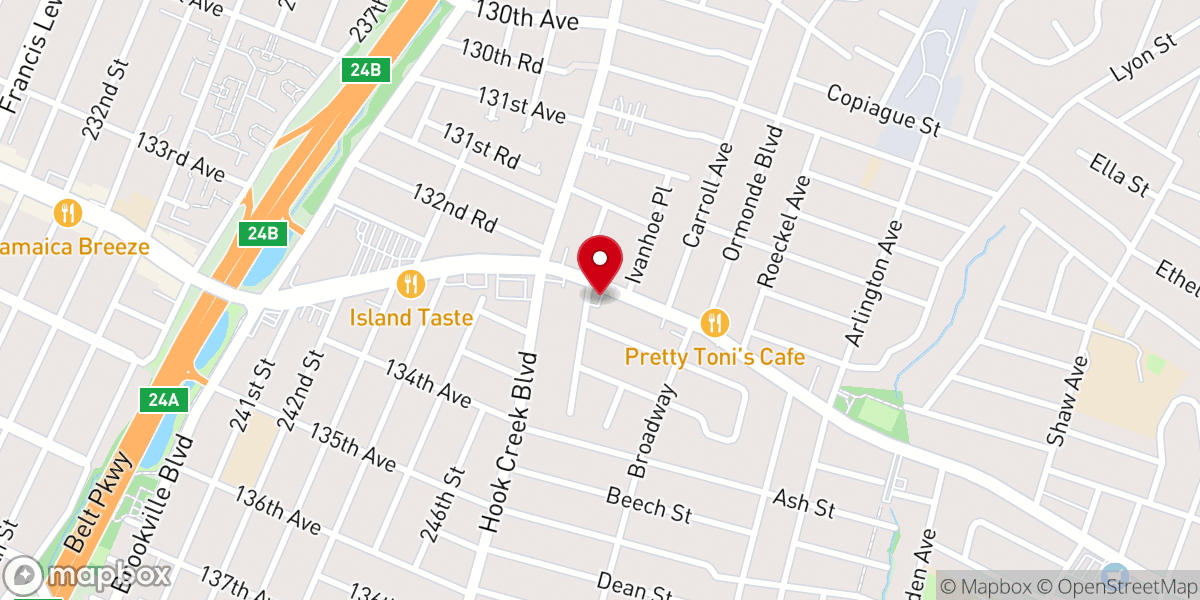 Map showing location of Jiffy Lube