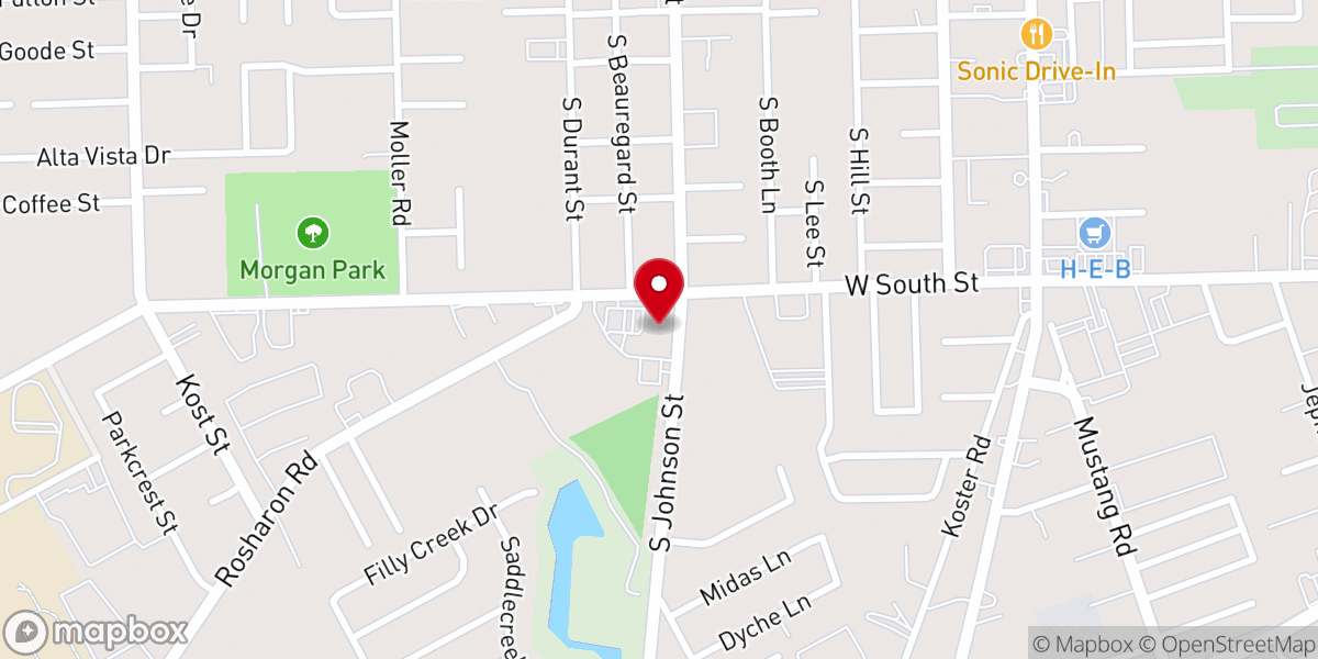 Map showing location of South Park Baptist Church