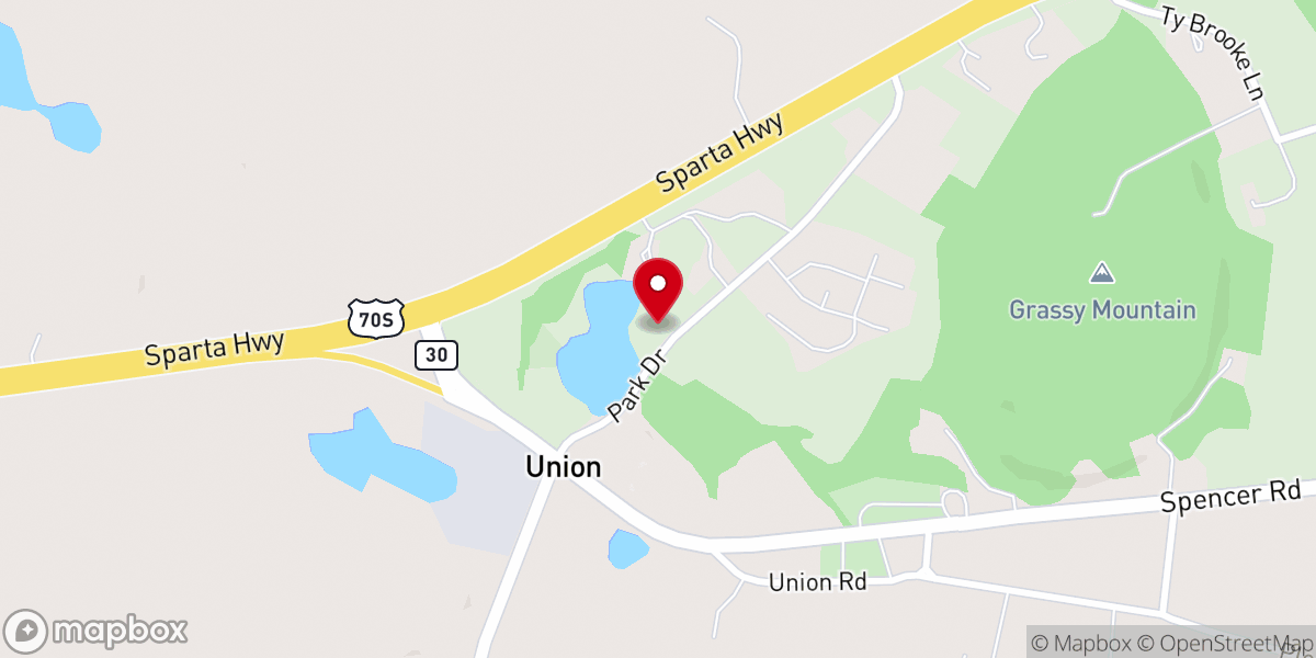 Map showing location of Eastside Baptist Church