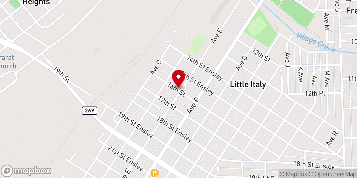 Map showing location of Friendship Primitive Baptist Church Number One
