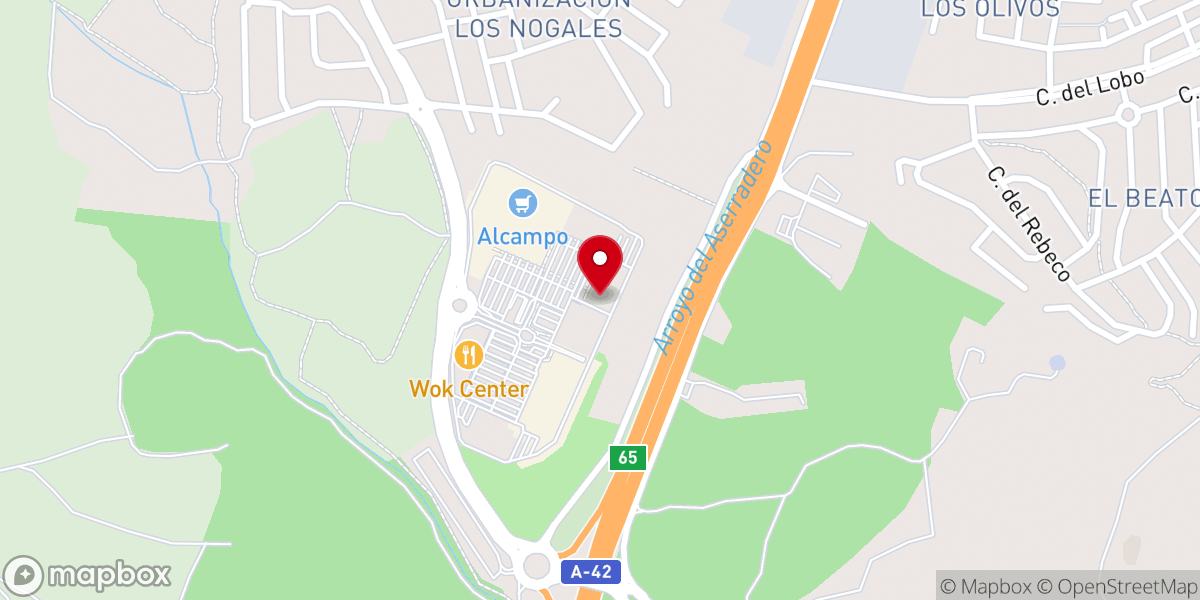 Map showing location of muebles ABADÍA.