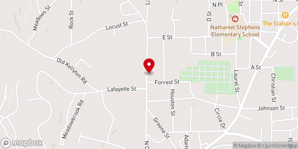 Map showing location of Greater Works Outreach Ministry