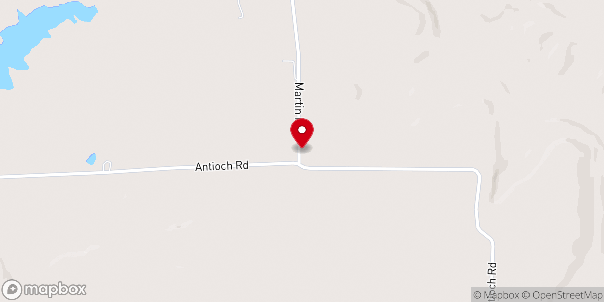 Map showing location of Antioch Church