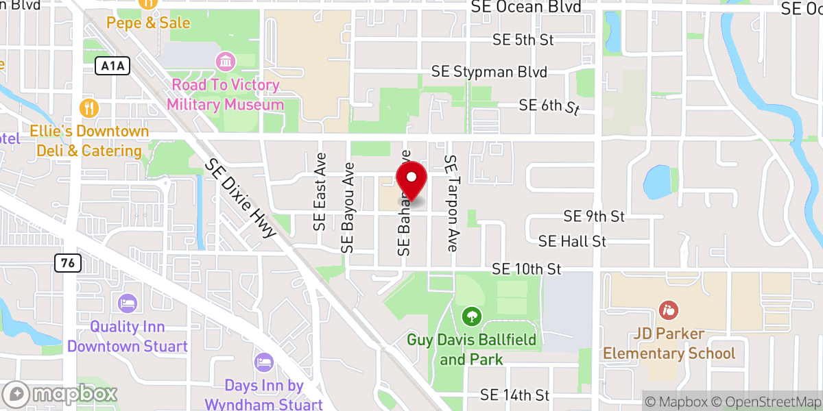 Map showing location of Pentecostal Church of God in Christ