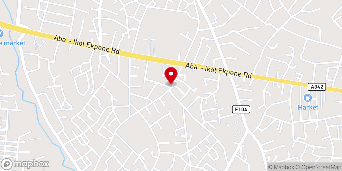 Map showing location of Dominion City Aba HQ