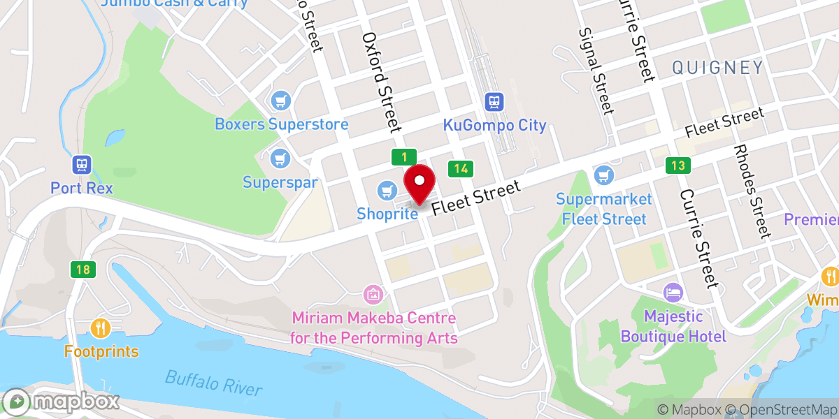 Map showing location of St peter's apostolic faith mission church