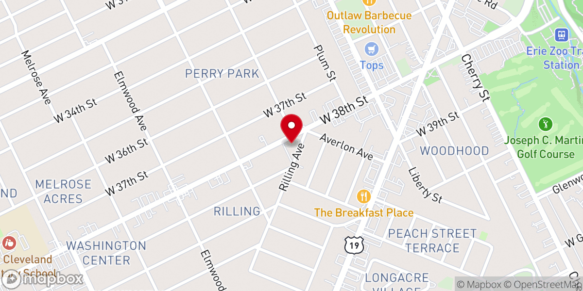 Map showing location of First Christian Church
