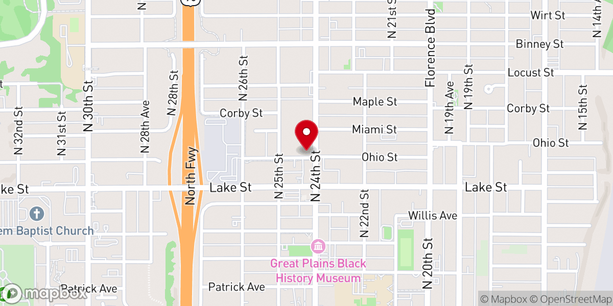 Map showing location of Mt Moriah Missionary Baptist Church