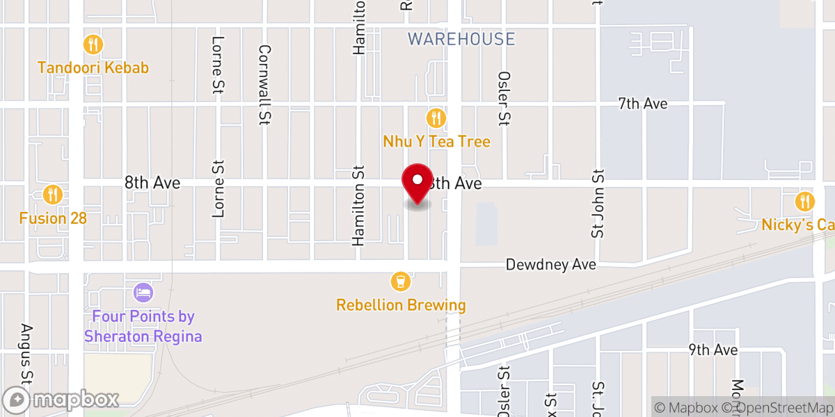 Map showing location of Winners Chapel International Regina