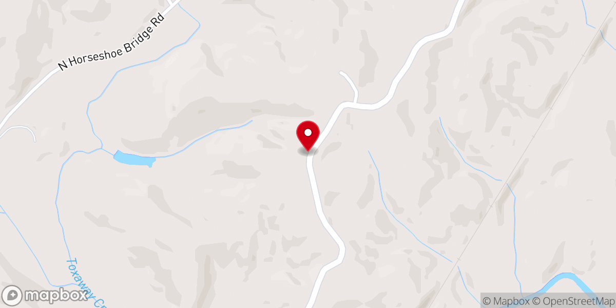 Map showing location of Toxaway Baptist Church