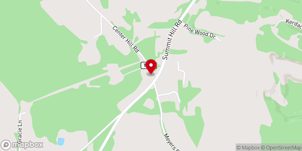 Map showing location of Summit Hill Church