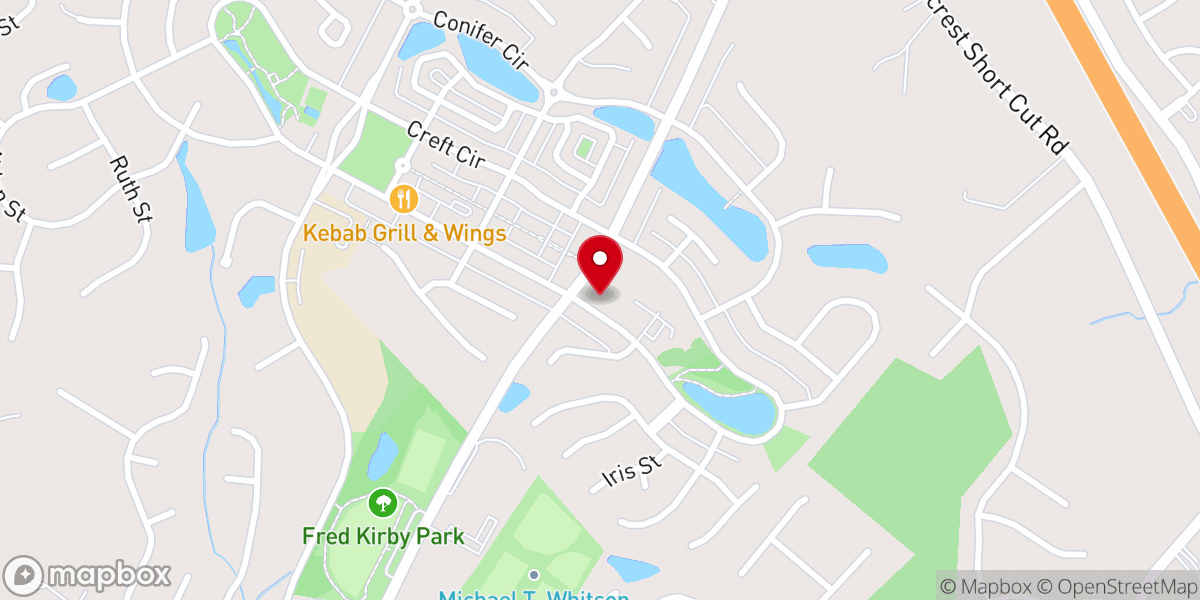 Map showing location of Faith United Methodist Church
