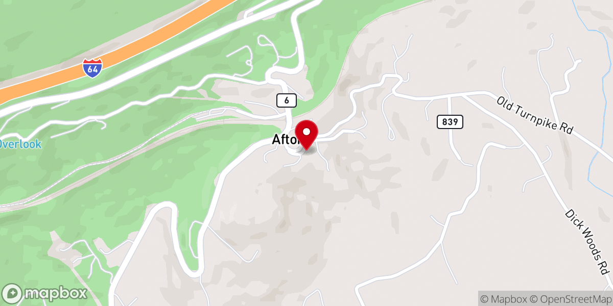 Map showing location of Afton Chapel