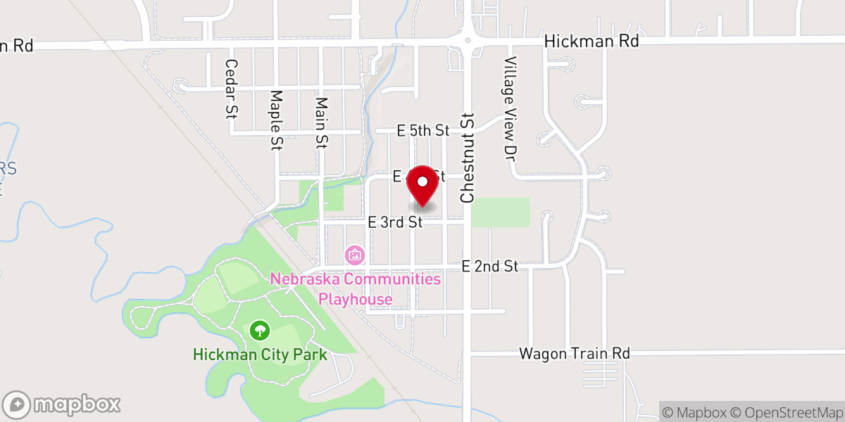 Map showing location of Hickman Presbyterian Church