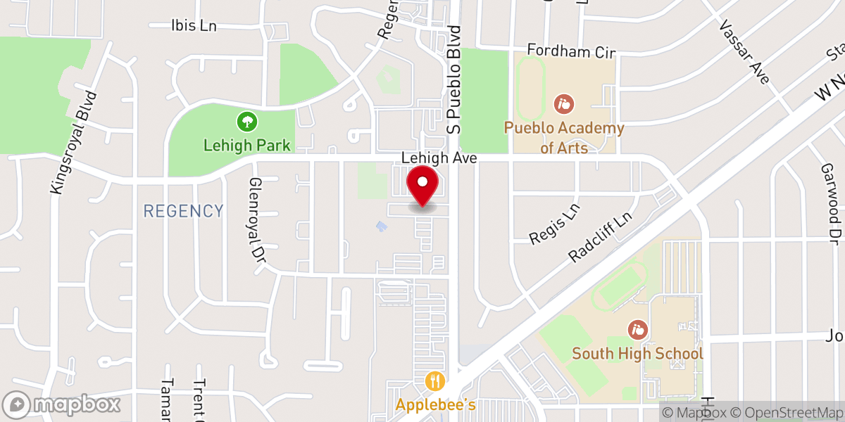 Map showing location of Southwest Church of Christ