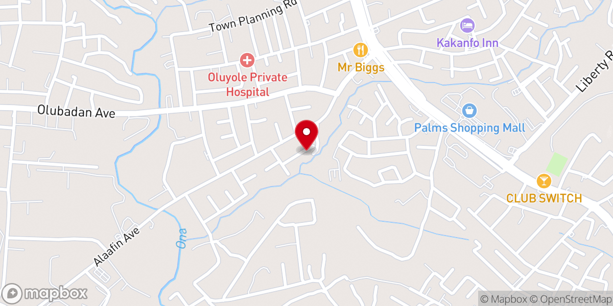 Map showing location of The Redeemed Christian Church Of God, Jesus Heritage, Youth Province 4 Headquarters