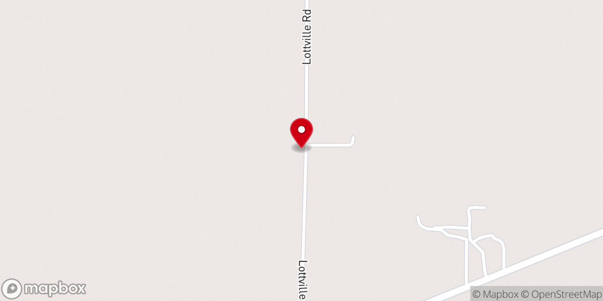 Map showing location of Lottville Church
