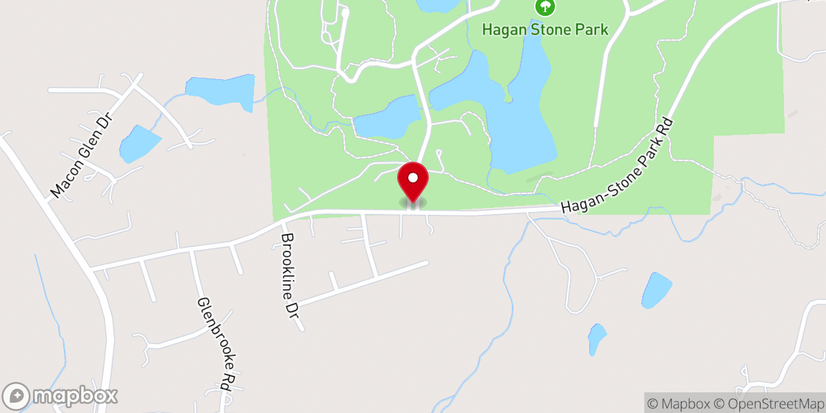 Map showing location of Hagan-Stone Park