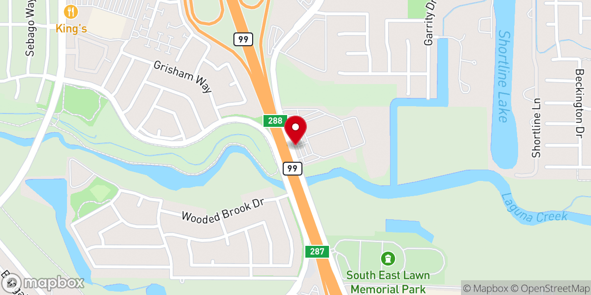 Map showing location of East Stockton Blvd & First Baptist Church (NB)