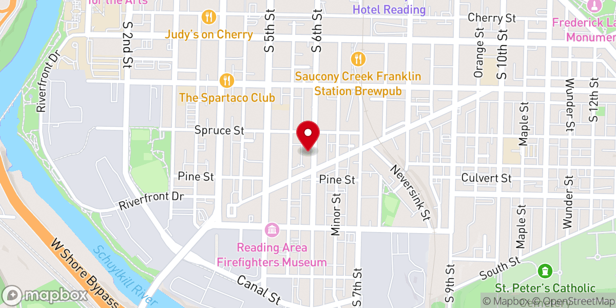 Map showing location of Iglesia Poder de Dios en Acción