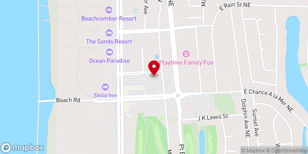 Map showing location of Ocean Shores Convention Center