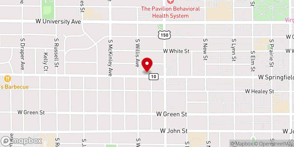 Map showing location of Urbana Assembly of God