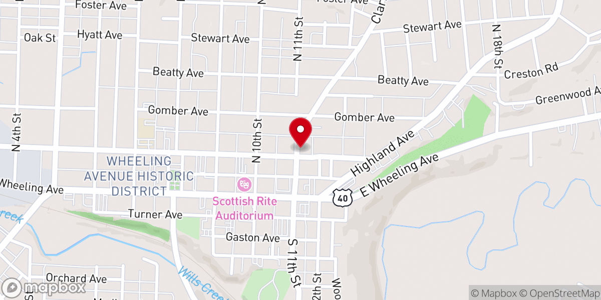 Map showing location of Christ's Lutheran Church