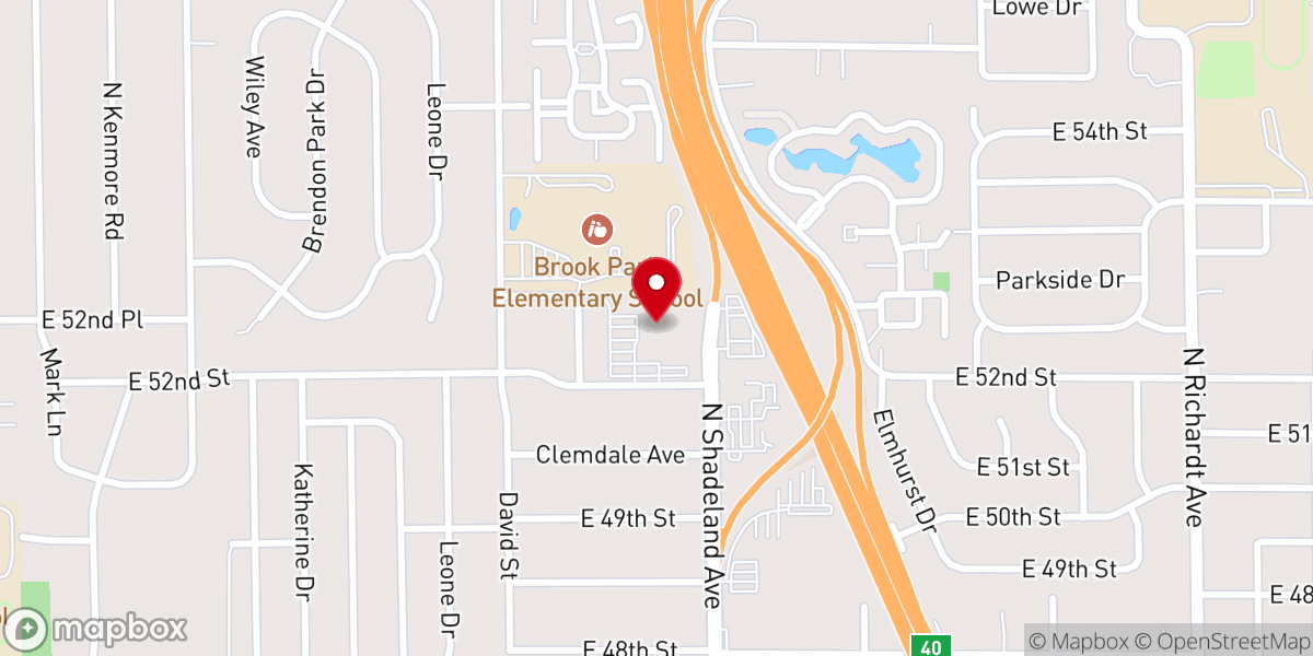 Map showing location of Lawrence United Methodist Church